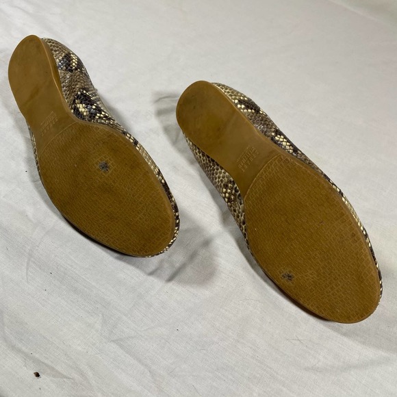Stewart Weitzman Python Leather 9 1/2 Womens Ballet Flats Snake Print - Picture 7 of 9